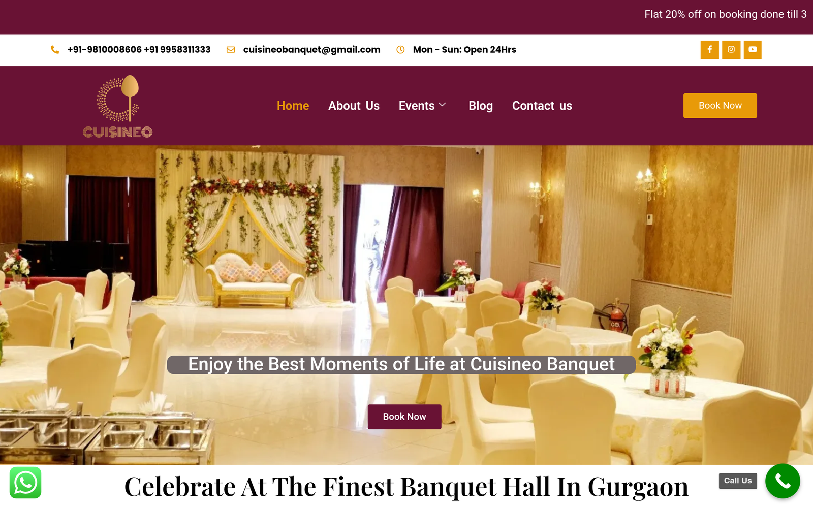 Cuisineo Best Banquet Hall In Gurgaon With 5 Star Rating